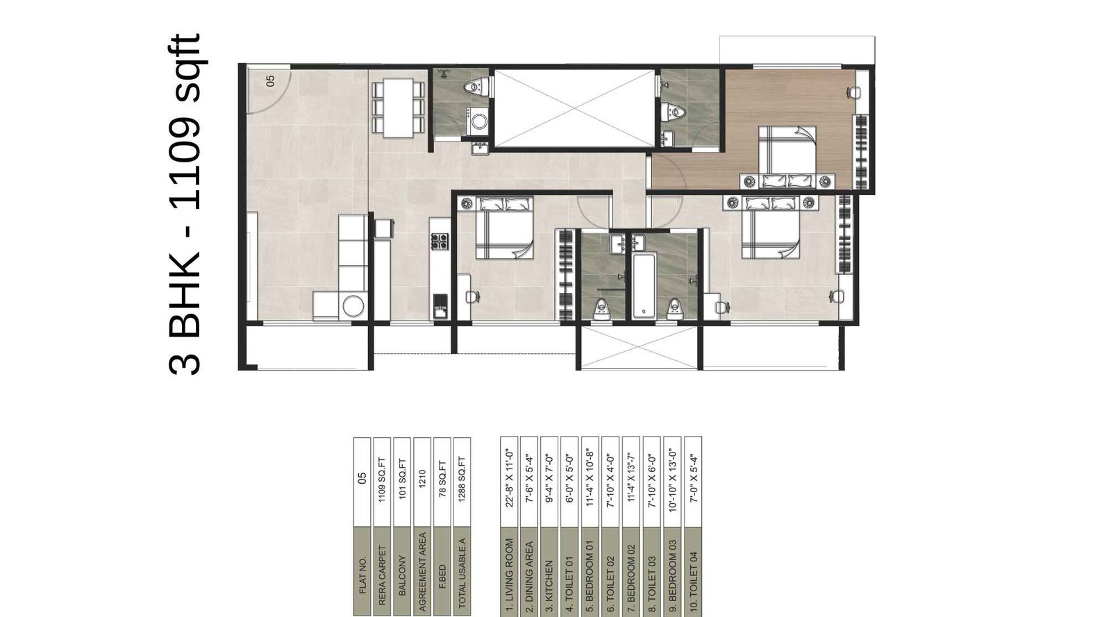 Metro-Regalia-passcode-The-Presidential-Floor-Plan-3BHK-1109-Sqft